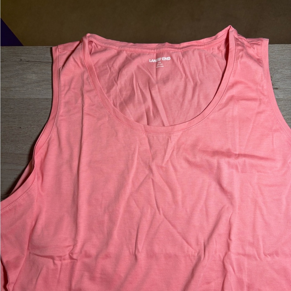 Lands' End Pink Tank Top Sleeveless Casual